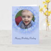 Carte de voeux faite sur commande bleue de photo (Fleur jaune)