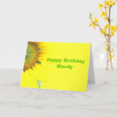 Carte de voeux faite sur commande d'anniversaire (Fleur jaune)