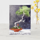 Carte de voeux faite sur commande de bonsaïs (Fleur jaune)