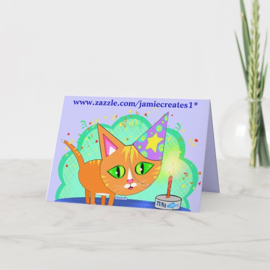 Carte de voeux faite sur commande de chat (Dos)