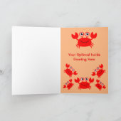 Carte de voeux faite sur commande de crabe heureux (Intérieur)