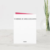 Carte de voeux faite sur commande de fleurs roses (Dos)