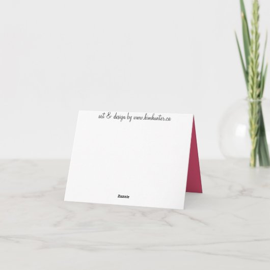 Carte de voeux faite sur commande de fleurs roses (Dos)