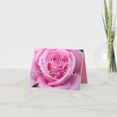 Carte de voeux faite sur commande de fleurs roses (Devant)