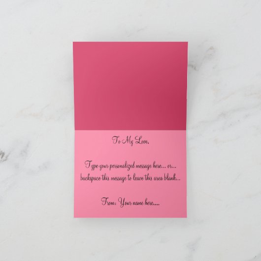 Carte de voeux faite sur commande de fleurs rouges (Intérieur)