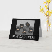 Carte de voeux faite sur commande de Ninja de fête (Fleur jaune)