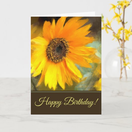 Carte de voeux faite sur commande de tournesol (Fleur jaune)
