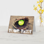 Carte de voeux faite sur commande du base-ball de (Fleur jaune)