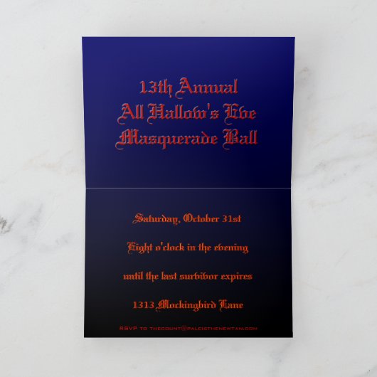 Carte de voeux faite sur commande hantée de manoir (Intérieur)