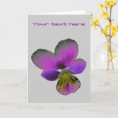 Carte de voeux faite sur commande pourpre foncée (Fleur jaune)