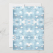 Carte de vœux familiale à photo neigeuse bleu glac (Dos)