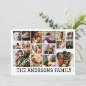 Carte de vœux familiale de collage de 16 photos |  (Debout devant)