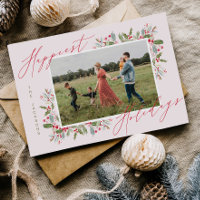 Carte de vœux familiale de Noël Fun Holly