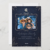 Carte de vœux familiale de vacances bleu profond j (Dos)