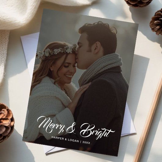 Carte de vœux familiale joyeuse et lumineuse