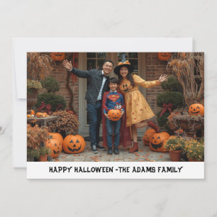 Carte de vœux familiale joyeux Halloween, Hallowee