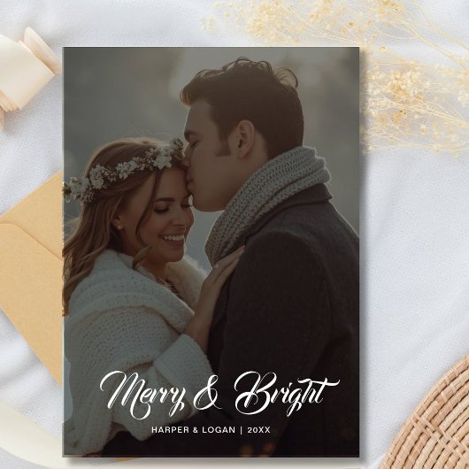 Carte de vœux familiale Merry & Bright