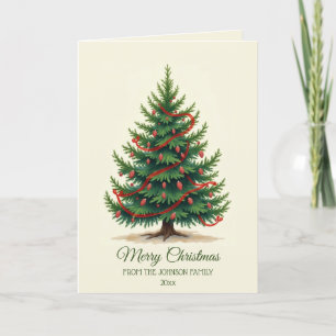 Carte de vœux familiale traditionnelle de Noël ave