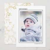 Carte de vœux Famille Joyeux Hanukkah Flocon de ne (Devant / Derrière)