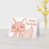 Carte de voeux Fancy Fox : Joyeux anniversaire! (Fleur jaune)