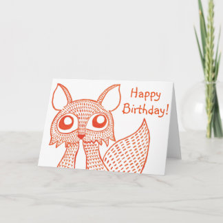 Carte de voeux Fancy Fox : Joyeux anniversaire!