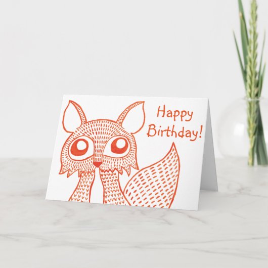 Carte de voeux Fancy Fox : Joyeux anniversaire! (Devant)