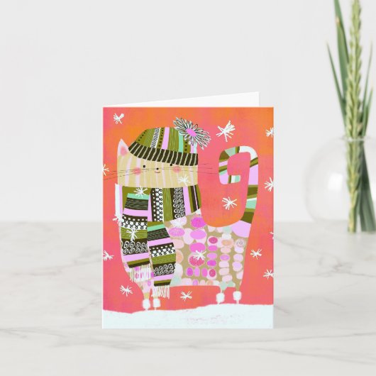 Carte de voeux Fancy Winter Cat BLANK (Devant)