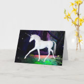 Carte de vœux fantaisie Licorne (Fleur jaune)