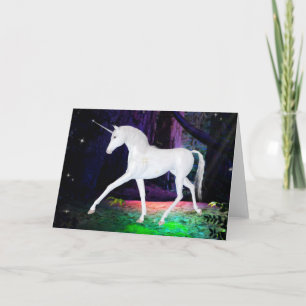 Carte de vœux fantaisie Licorne