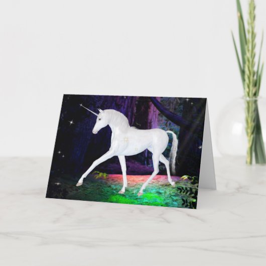 Carte de vœux fantaisie Licorne (Devant)