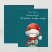 carte de vœux fantaisiste pour Noël (Devant / Derrière)