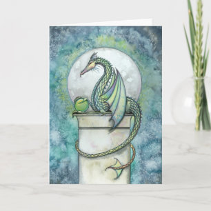 Carte de vœux fantasy Dragon Vert