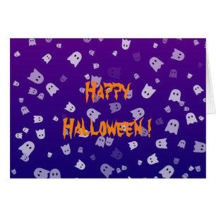 Carte de vœux fantômes d'Halloween