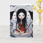 Carte de voeux "Fantômes sans visage" (Fleur jaune)