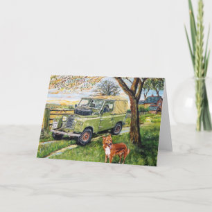 Carte De Voeux "FARM" Avec Scène Land Rover.
