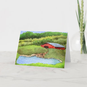 Carte de voeux "Farm Pond #1" Country Roads