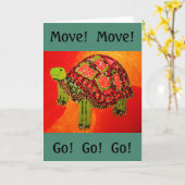 Carte de voeux Fast Turtle (Fleur jaune)