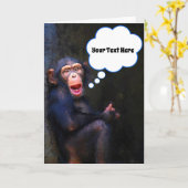 Carte de vœux faune visage drôle de chimpanzé (Fleur jaune)