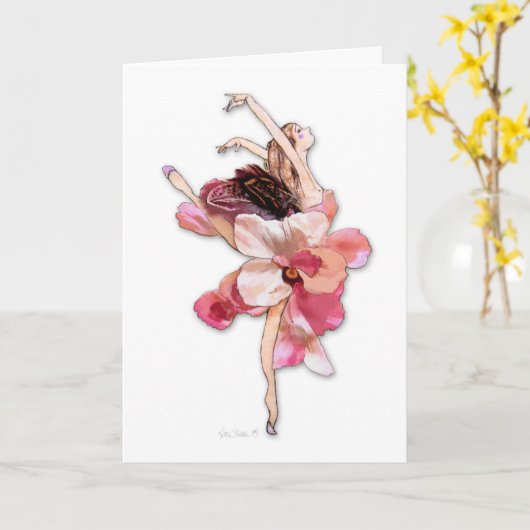 carte de vœux fée (Fleur jaune)