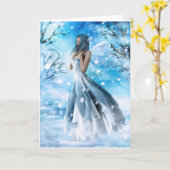 Carte de voeux Fée de neige (Fleur jaune)