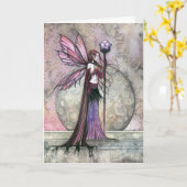 Carte de vœux Fée Fantastique de Rêve Lunaire (Fleur jaune)