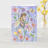 Carte de voeux Fée mère et bébé (Fleur jaune)