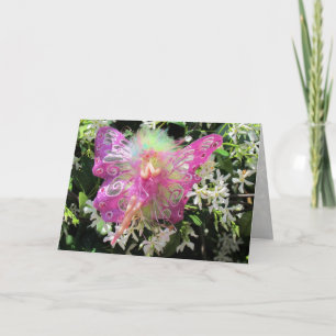 Carte de voeux Fée Rose