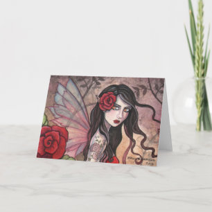 Carte de vœux Fée Rose rouge de Molly Harrison