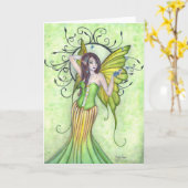 Carte de voeux féerique d'arrivée de ressort (Fleur jaune)