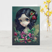 Carte de voeux féerique "de bouquet carnivore" (Fleur jaune)