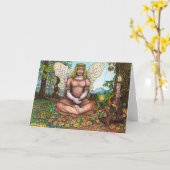 Carte de voeux féerique de méditation (Fleur jaune)