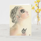 Carte de voeux féerique de papillon (Fleur jaune)