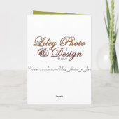 Carte de voeux féerique de photographie (Dos)