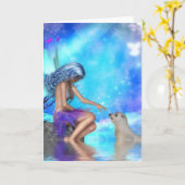 Carte de voeux féerique des conversations II (Fleur jaune)